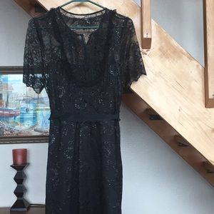 BCBG Maxazria lace cocktail dress.